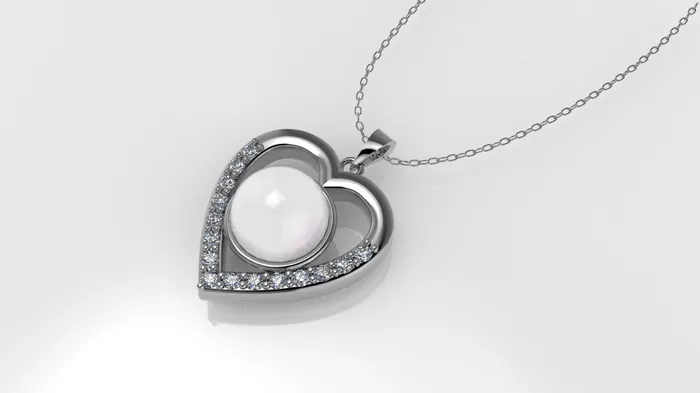 Jcm 21 jewelry 14K Gold Pendant with 16 STONES STT Prong Only Pendant Heart Style Necklaces