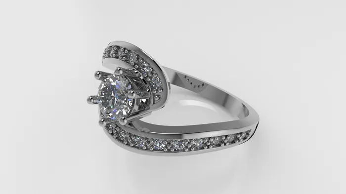 JCM DESIGN JEWELRY 14K Gold Ring with 21 Diamonds STT 6Prong and Cut Chanel Rings
