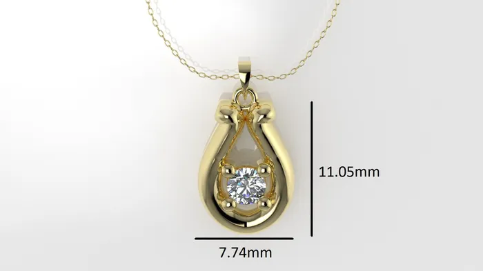 JCM DESIGN JEWELRY 14K Pendant with 1 DIAMOND 3mm includes 18 inch chain Necklaces