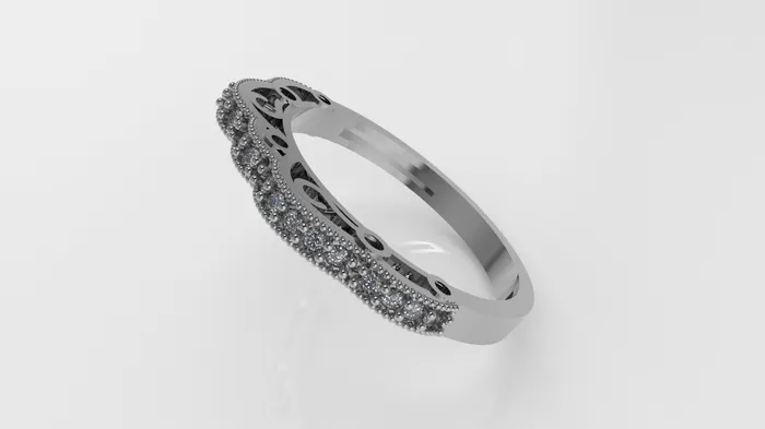 JCM DESIGN JEWELRY Rings 14K Gold Ring with 20 Diamonds STT Prong Filigree Cut Chanel