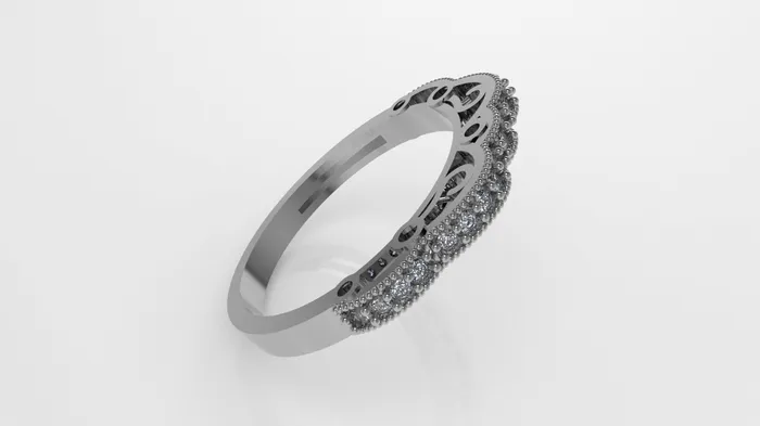 JCM DESIGN JEWELRY Rings 14K Gold Ring with 20 Diamonds STT Prong Filigree Cut Chanel