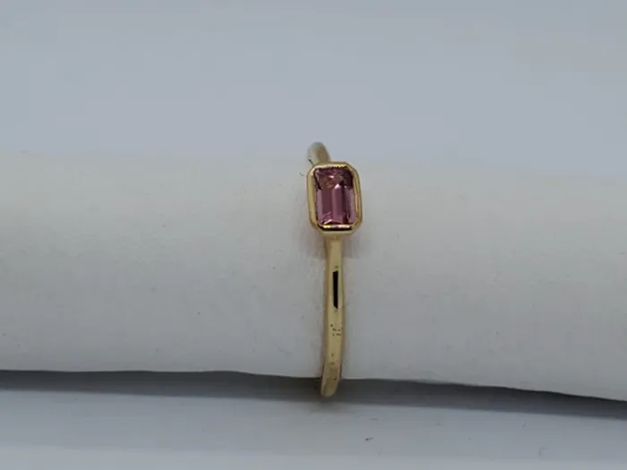 JCM DESIGN JEWELRY Rings 14k solitaire ring with emerald cut tourmaline stone daily wear ring