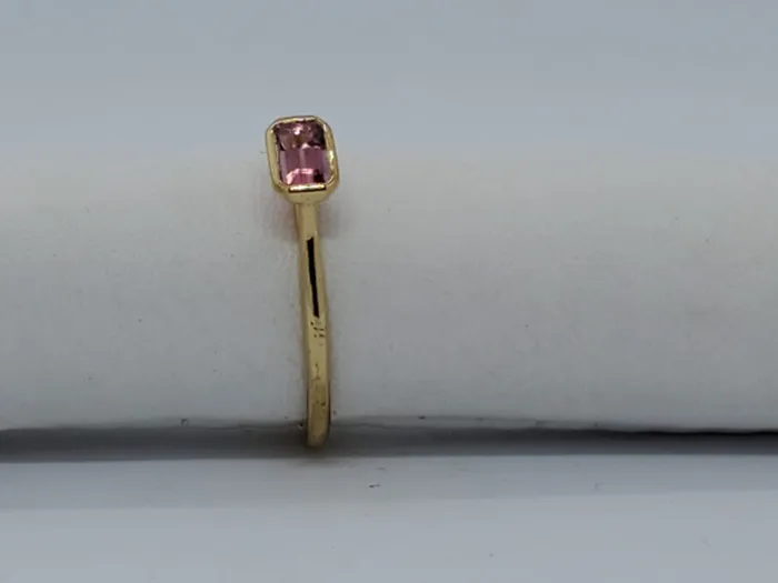 JCM DESIGN JEWELRY Rings 14k solitaire ring with emerald cut tourmaline stone daily wear ring
