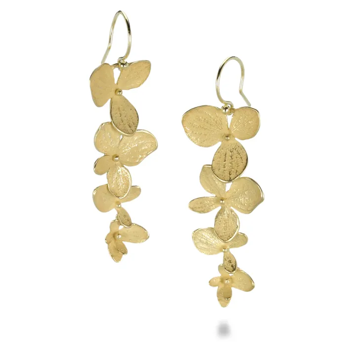 John Iversen Earrings Four Part Hydrangea Drop Earrings