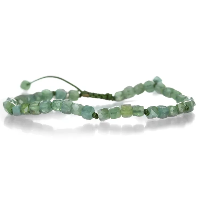 Joseph Brooks Bracelets Green Tourmaline Cube Bracelet 4mm