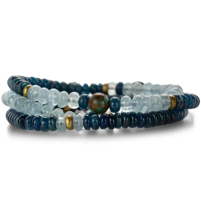Joseph Brooks Bracelets Mixed Blue Gemstone Wrap Bracelet