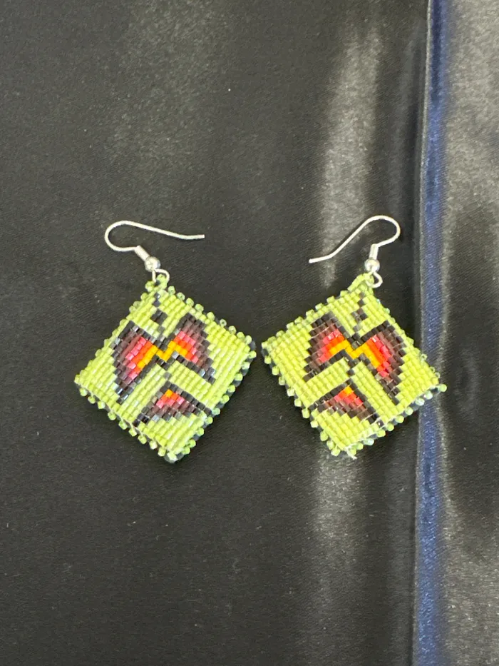Lime Thunderbird Earrings Chris Crosbys Purple Coyote Earrings