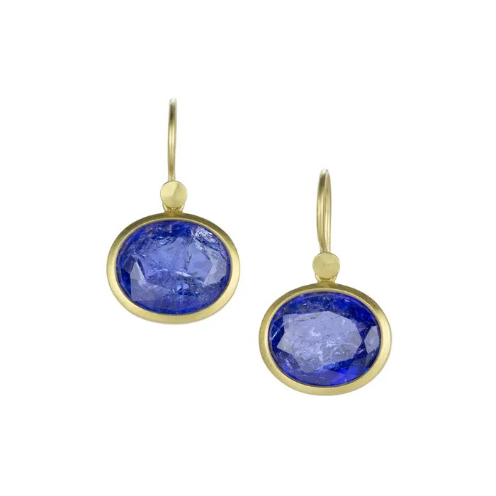 Lola Brooks Earrings Oval Tanzanite Drop Earrings
