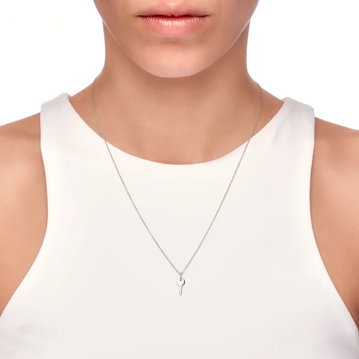 Love Collection Kiawe Necklace White Rhodium Plated 925 Silver Spirito Rosa Necklaces