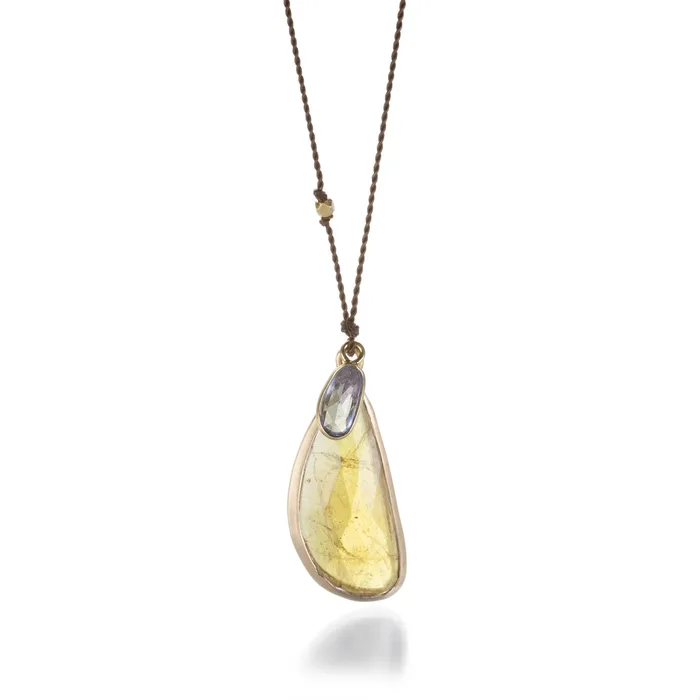 Margaret Solow Necklaces Yellow Tourmaline and Blue Sapphire Necklace