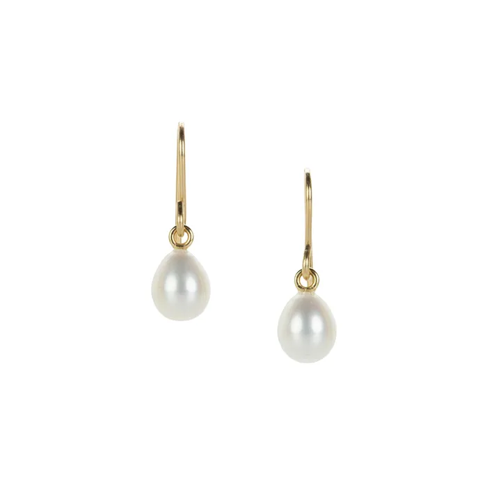 Maria Beaulieu Freshwater White Pearl Drop Earrings Earrings