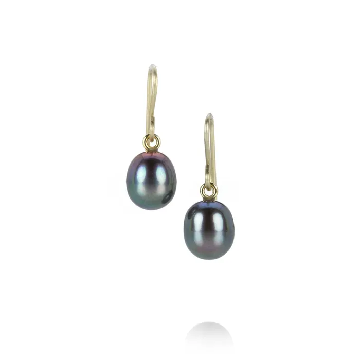 Maria Beaulieu Small Black Freshwater Pearl Earrings Earrings