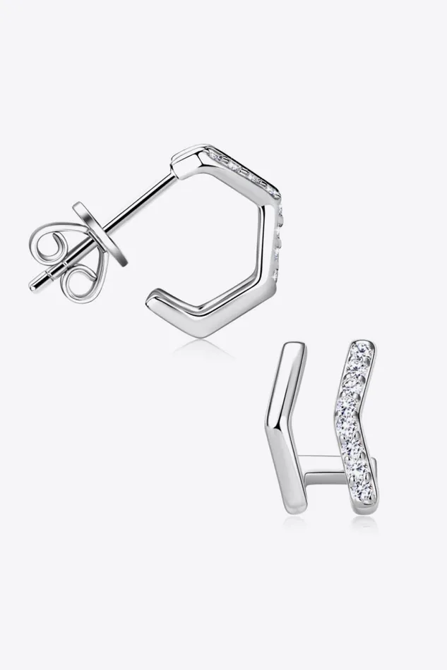 Moissanite 925 Sterling Silver DoubleLayered Earrings Trendsi Earrings