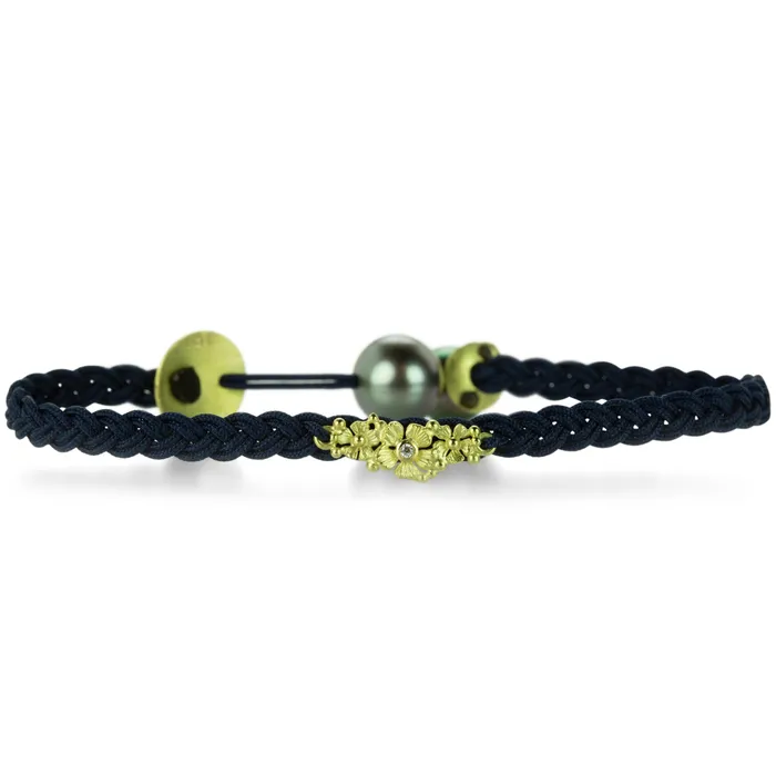 Navy Floral Braided Bracelet Lene Vibe Bracelets