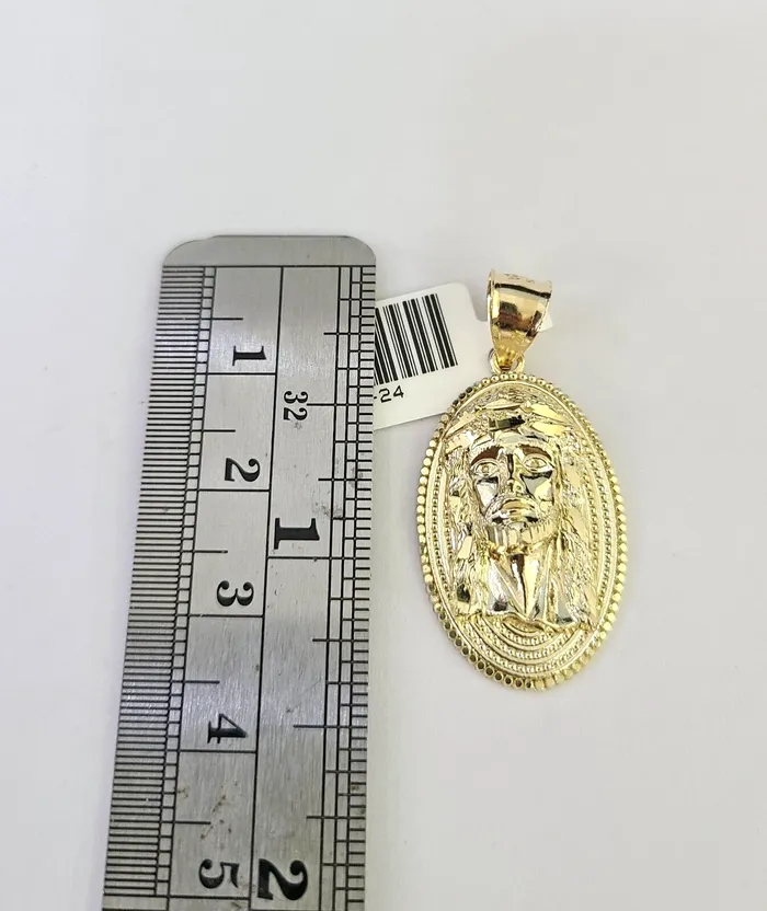 Necklaces 10k Solid Rope Chain 2mm Jesus Head Pendant Charm Necklace SET 1822 Ladies Gold and Diamond Necklaces 10k Solid Rope Chain 2mm Jesus Head Pendant Charm Necklace SET 1822 Ladies Gold and Diamond