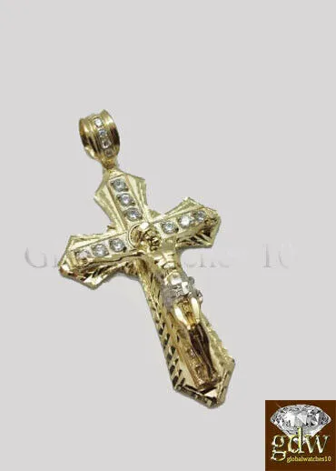 Necklaces 10k Yellow Gold Men Cross Charm Pendant Diamond Cut Angel Jesus Crucifix Gold and Diamond Necklaces 10k Yellow Gold Men Cross Charm Pendant Diamond Cut Angel Jesus Crucifix Gold and Diamond