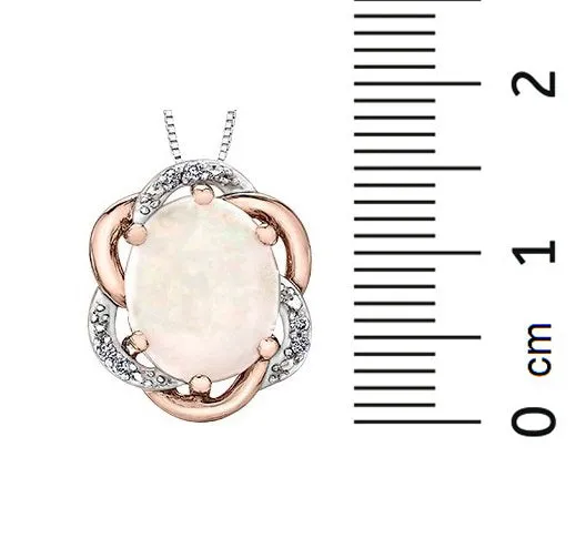 Necklaces 10kt Rose Gold Opal and Diamond Pendant Independent Jewellers