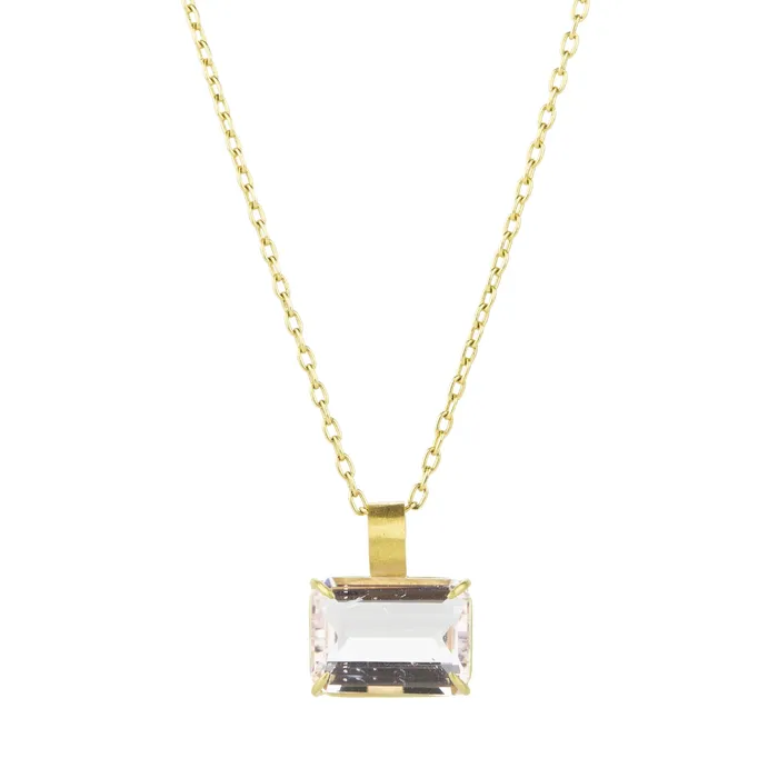 Necklaces 18k Emerald Cut Morganite Pendant Pendant Only Rosanne Pugliese
