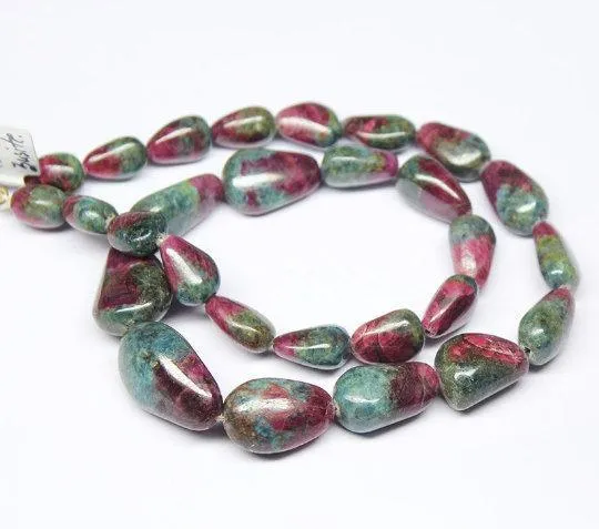 Necklaces Beads Supplies USA Ruby Zoisite Smooth Polished Tumble Gemstone Loose Beads Necklace 12mm 24mm 9