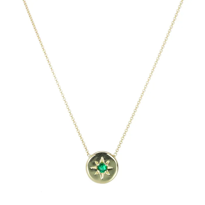 Necklaces Emerald and Diamond Lucky Star Pendant Necklace Alexis Kletjian