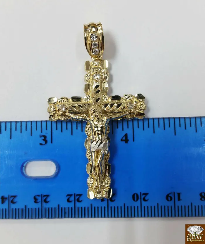 Necklaces globalwatches10 10k Yellow Gold Franco Chain Necklace Cross pendant charm 22 24 26 28 30