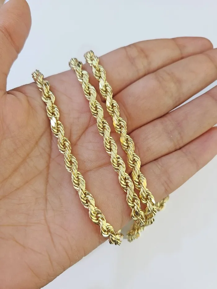 Necklaces Globalwatches10 14k Yellow Gold Rope Chain Mayan Calendar Charm SET 5mm 24 Inches Necklace