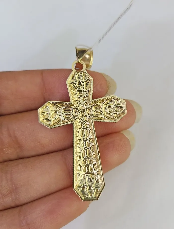 Necklaces Globalwatches10 Real 10k Solid Rope Chain Jesus Cross Charm Set 3mm 2030 Inch Necklace Gold