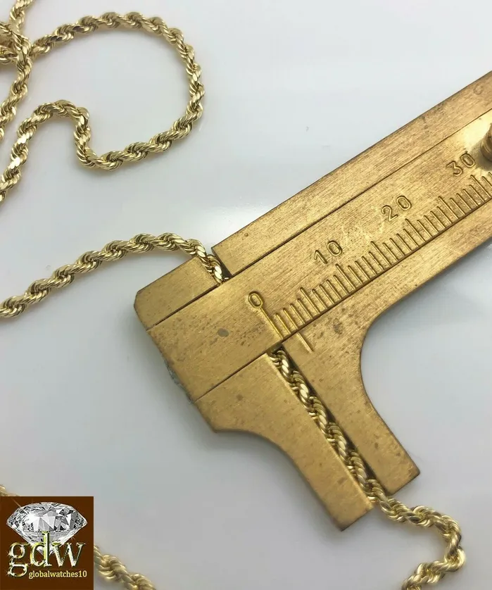 Necklaces Gold and Diamond Solid 10k Gold Pharaoh Head Charm with Rope chain in 20 22 24 26 Inch Pendant