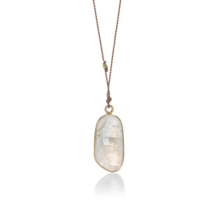 Necklaces Margaret Solow Long Rainbow Moonstone Necklace