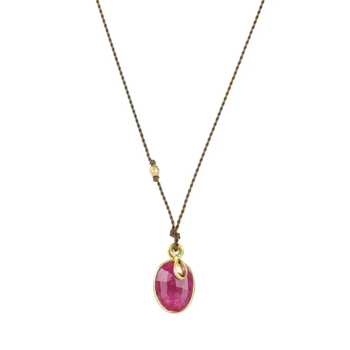 Necklaces Margaret Solow Ruby and Diamond Double Pendant Necklace