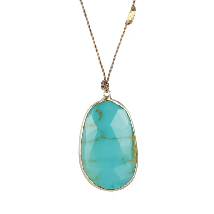 Necklaces Margaret Solow Turquoise Corded Necklace