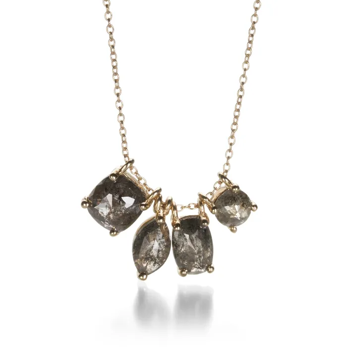 Necklaces Nicole Landaw Gray Diamond Story Necklace