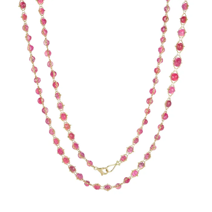 Necklaces Pink Spinel Woven Necklace Amali