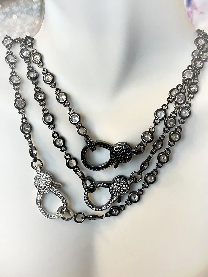 Necklaces Sophiareneboutiquecom Pave Gunmetal Crystal Charm Necklace