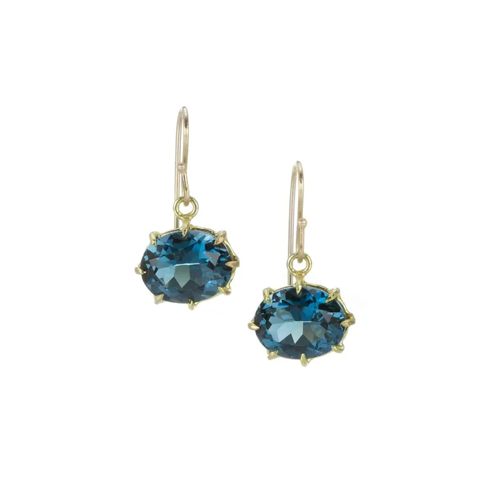 Oval Faceted London Blue Topaz Earrings Rosanne Pugliese Earrings