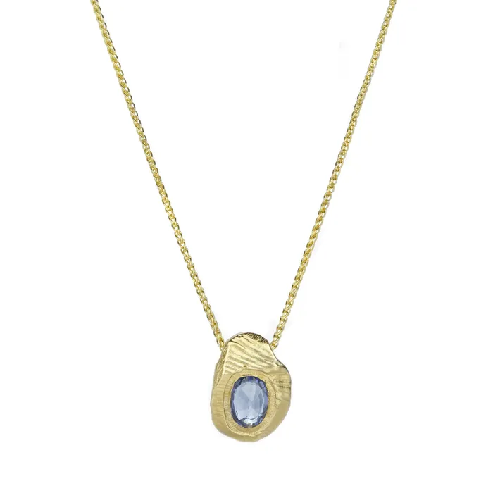 Oval Light Blue Sapphire Pendant Necklace Page Sargisson Necklaces