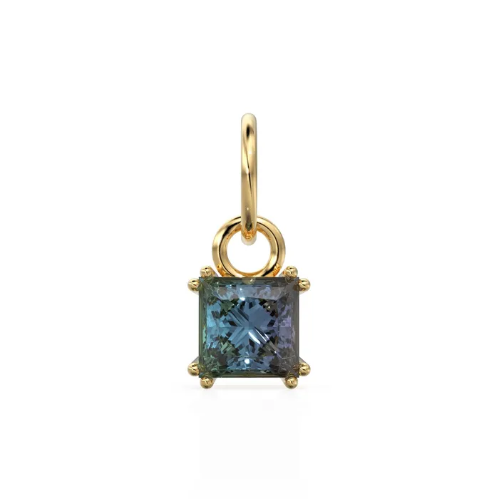 PreStyled Sets Jalvi Co Alexandrite Princess Cut Solid Gold Charm Bicolor Gemstone Handmade 18k Gold Pendant 14k Gold June Birthstone Jewelry Making Findings