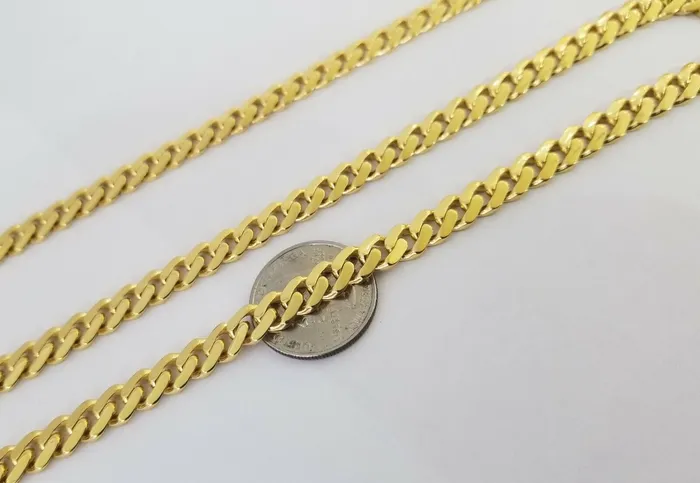 Real 10k Gold Royal Miami Cuban Monaco Link 8mm 22 yellow gold necklace Gold and Diamond Necklaces