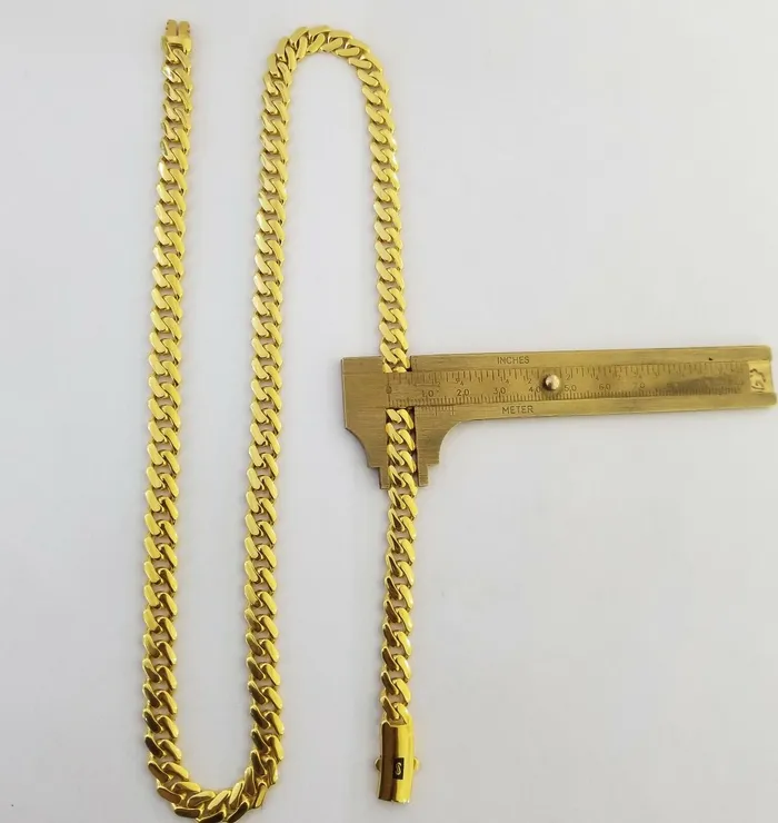Real 10k Gold Royal Miami Cuban Monaco Link 8mm 22 yellow gold necklace Gold and Diamond Necklaces