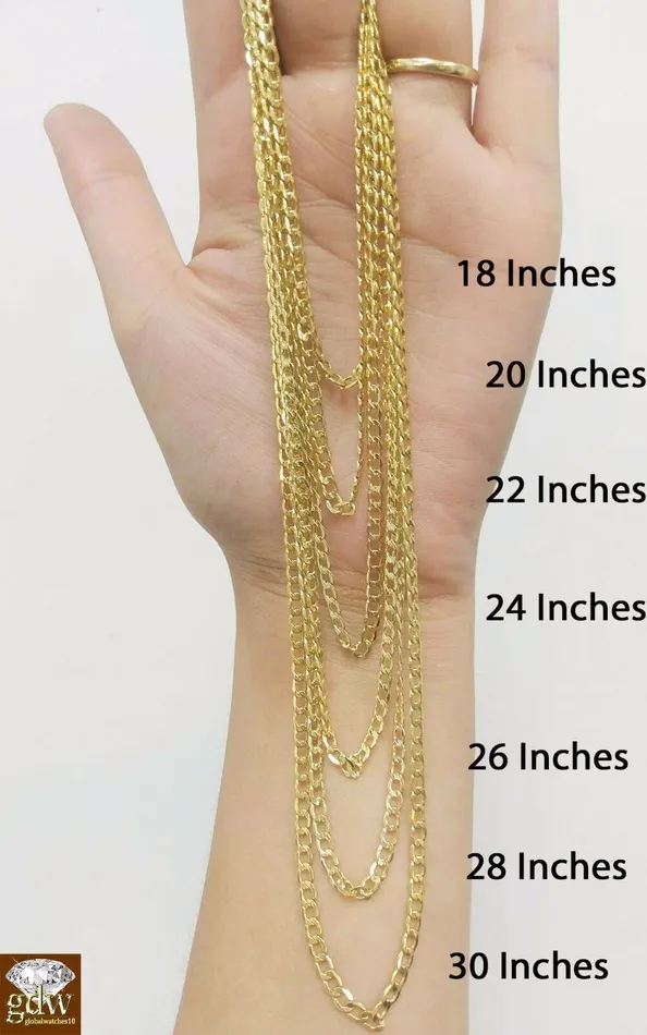 REAL 10k Yellow Gold Cuban link Necklace chain 18 24 30 Men Women Kids Gold and Diamond Necklaces REAL 10k Yellow Gold Cuban link Necklace chain 18 24 30 Men Women Kids Gold and Diamond Necklaces