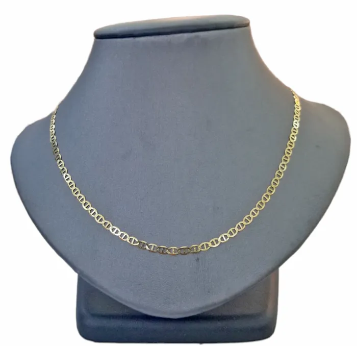 Real 10k Yellow Gold Mariner Anchor Link Chain 3mm Necklace 24 Inch Gold and Diamond Necklaces Real 10k Yellow Gold Mariner Anchor Link Chain 3mm Necklace 24 Inch Gold and Diamond Necklaces