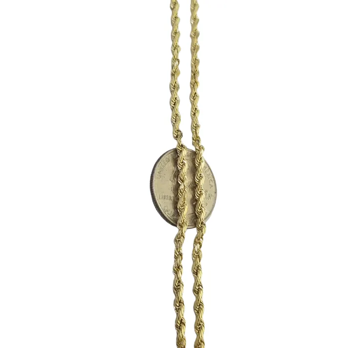 Real 10K Yellow Gold Rope Chain Necklace 26 Inch 3mm 10mm Real 10k Men Women Gold and Diamond Necklaces