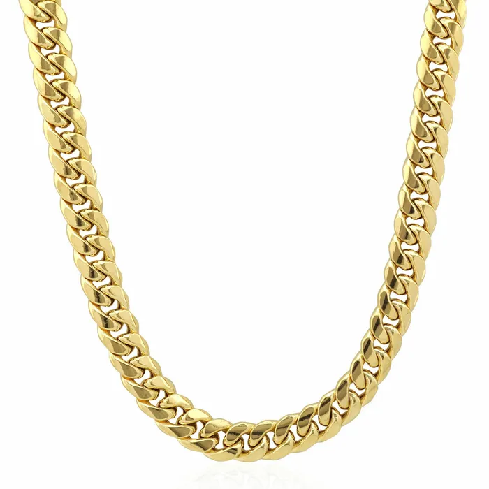 Real 14K Yellow Gold Miami Cuban Chain Necklace 24 inch 8mm Men Link Box Clasp Gold and Diamond Necklaces Real 14K Yellow Gold Miami Cuban Chain Necklace 24 inch 8mm Men Link Box Clasp Gold and Diamond Necklaces