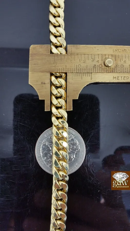 Real Gold Bracelet For Mens Miami Cuban Link Bracelet 8 Inch 8mm 10k Box Lock Gold and Diamond Bracelets Real Gold Bracelet For Mens Miami Cuban Link Bracelet 8 Inch 8mm 10k Box Lock Gold and Diamond Bracelets
