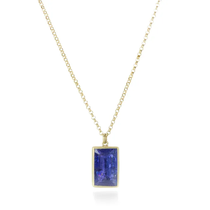 Rectangular Tanzanite Pendant Necklace Lola Brooks Necklaces