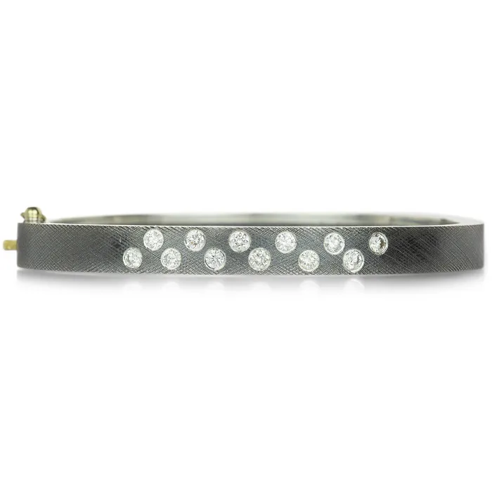 Rene Escobar Rings 6mm Silver Laura Bangle with Diamonds