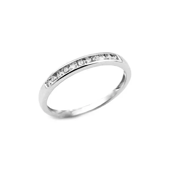 Rings Independent Jewellers 10kt White Gold 015cttw Diamond Channel Band