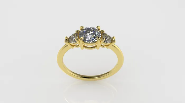 Rings JCM DESIGN JEWELRY 14K Gold Ring with 3 Diamonds STT 3Prong and 4Prong Rings JCM DESIGN JEWELRY 14K Gold Ring with 3 Diamonds STT 3Prong and 4Prong