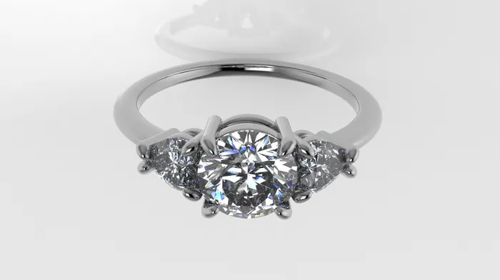 Rings JCM DESIGN JEWELRY 14K Gold Ring with 3 Diamonds STT 3Prong and 4Prong