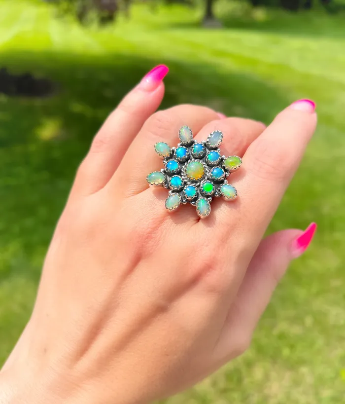 Rings SophiaRene Boutique Sterling Silver AuroraEthiopian Opal Custom Ring